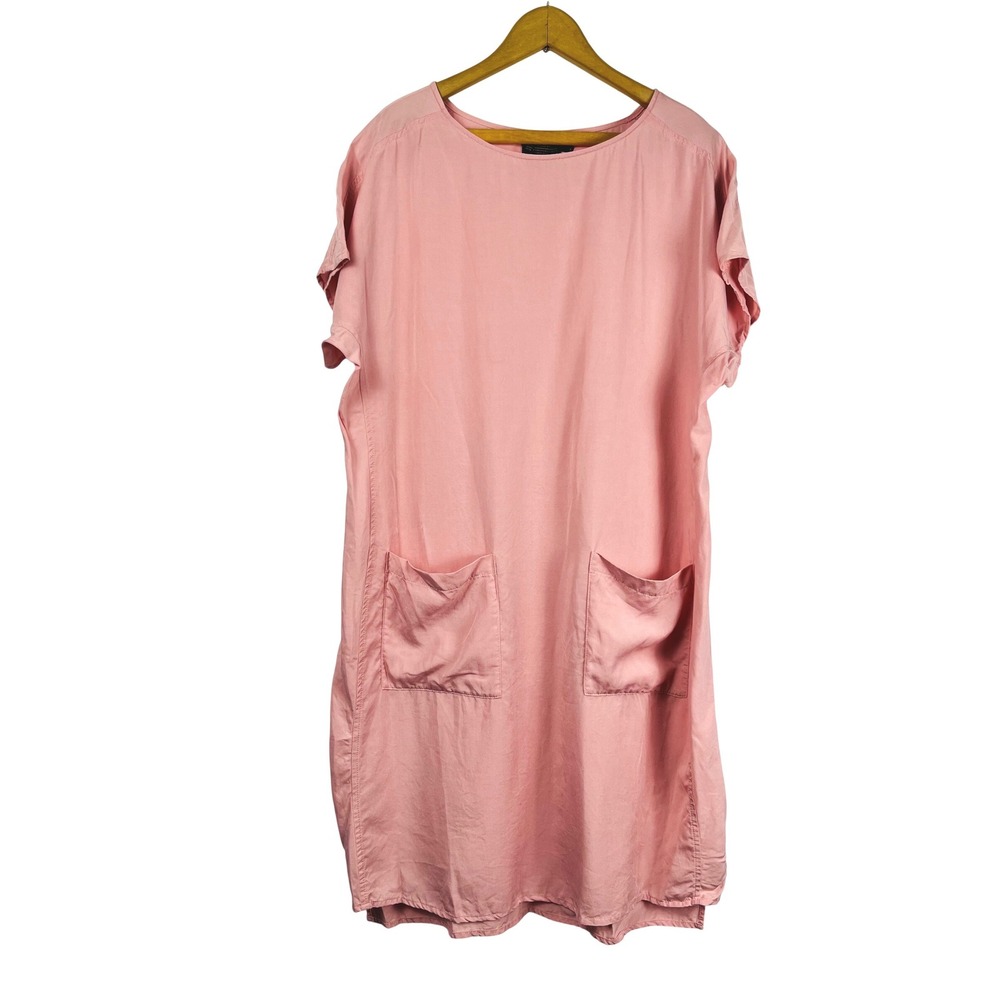 Pendleton Pink Tencel Lyocell Shift Dress Short Sleeve Pocketed Womens Large